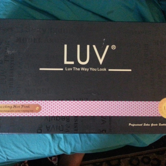LUV in PINK Dazzling Hair Flat Iron Curling Wand - Picture 2 of 2